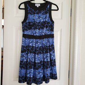 Blue and black sleeveless dress -Size 6 - Poly/Spandex blend